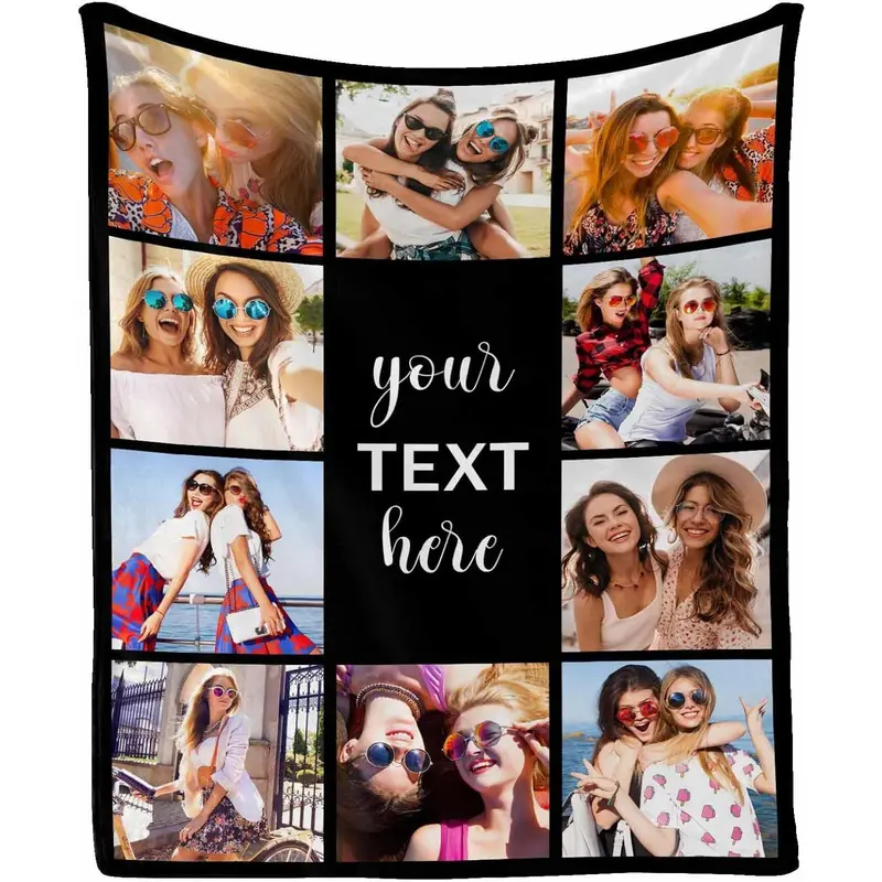 Photo Blanket Customized Blanket Gifts for Best Friend Sister Family Dad Mom Daughter Son