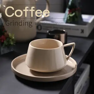 Ceramic Coffee Cup Set for Home Office Hotel Cafe Afternoon Tea, Simple Design Gift Cups, Essential Drinkware Collection