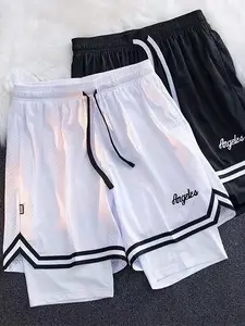 A pair of basketball casual sport shorts, unisex, a new style in 2025. High-quality quick-dry shorts for spring and summer. They have elasticity, with a lining fabric that fits the thighs better and protects the muscles.