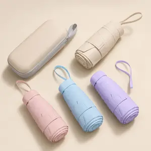 Mini Pocket Umbrella, Compact Capsule Travel Umbrella with UV Protection, Lightweight Folding Umbrella for Sun & Rain, Portable Purse Umbrella for Travel, Commute and Daily Use