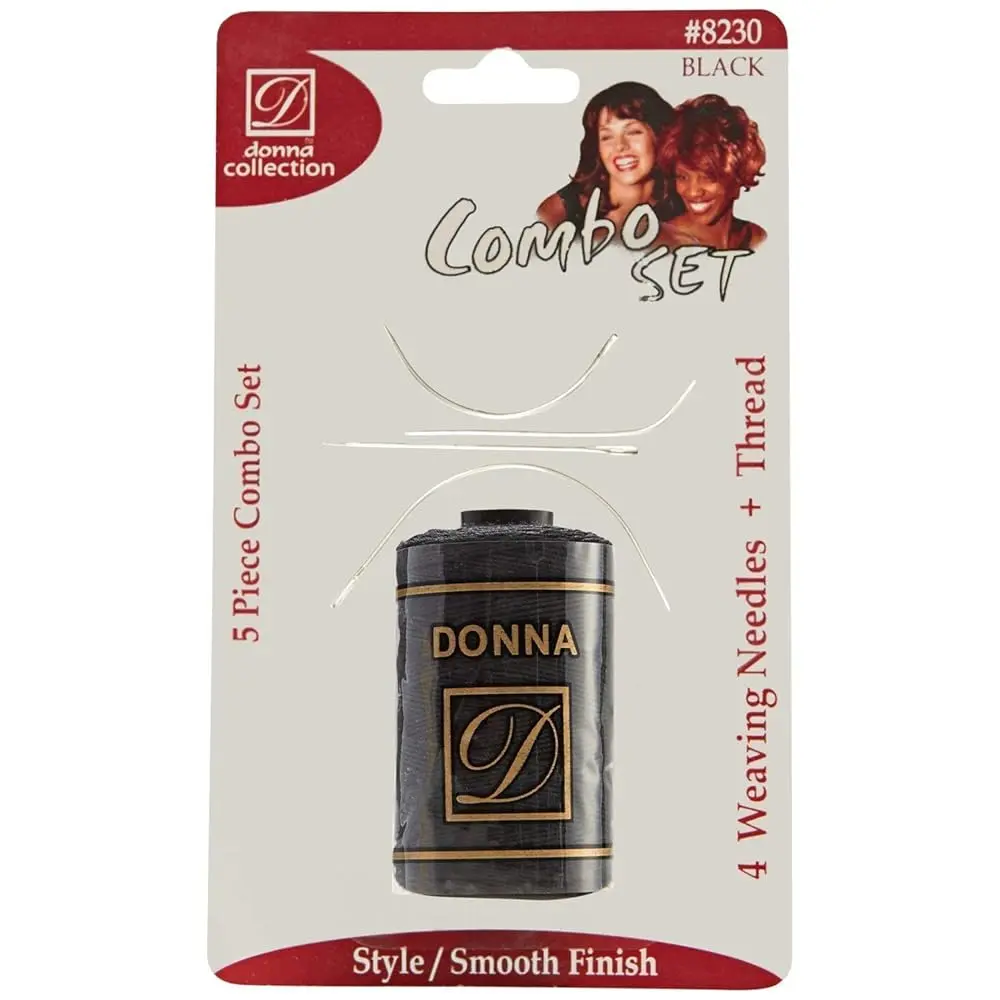 DONNA Weaving Needle & Thread Combo Set for Sew-In, Wig Making & Hair Extensions