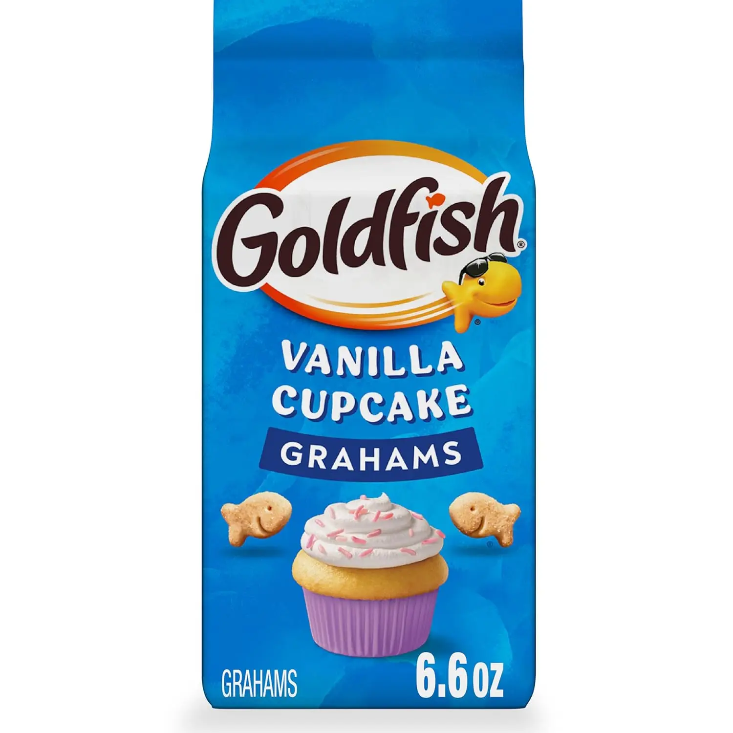 Pepperidge Farm Goldfish Grahams Vanilla Cupcake Sweet Biscuits - Whole Grain Graham Crackers, 6.6oz Cookies Snack Bag