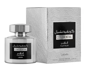 Confidential Platinum EDP Perfume Spray by Lattafa 3.4oz