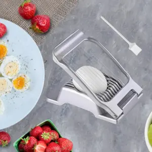 Stainless Steel Wire Multipurpose Egg Slicer Dicer, Egg Slicer for Hard Boiled Eggs, Heavy Duty Egg Cutter Dishwasher Safe for Egg Strawberry Soft Fruit
