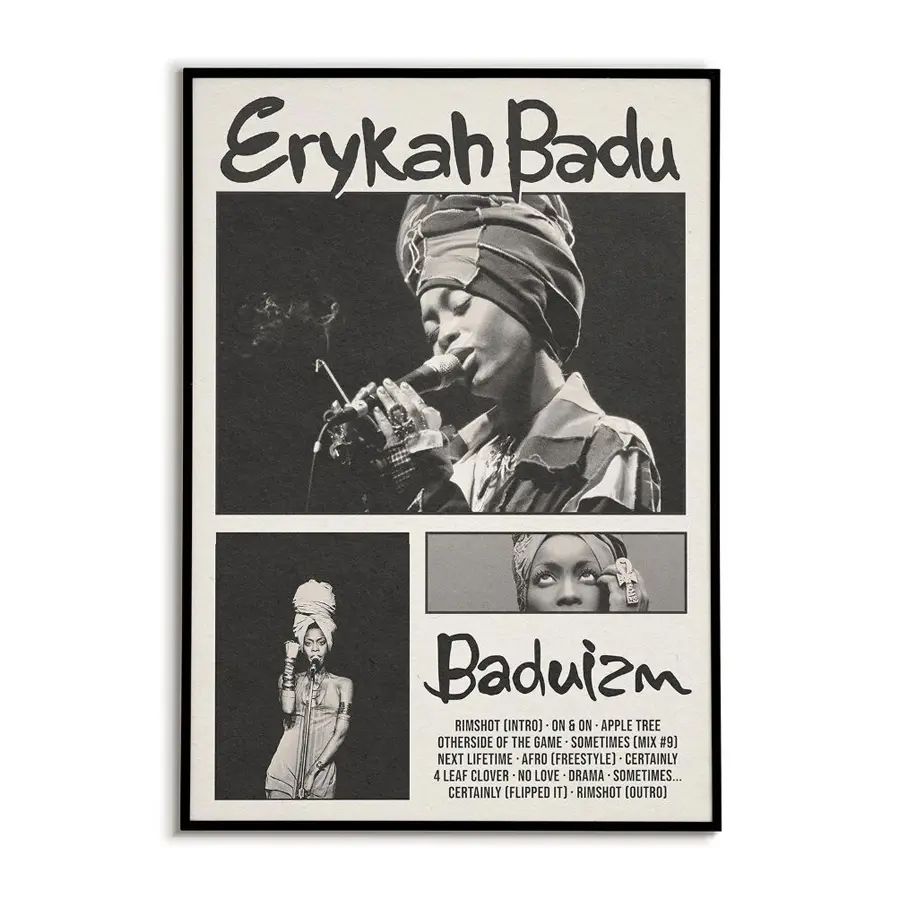 Erykah Badu - Baduizm Poster Y2K Neo-Soul Wall Art