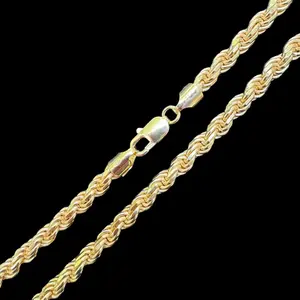 MaxBling81 Unisex 4mm 24in Gold/Silver Plated Rope Necklace Sets (5PC/10PC) - Cuban Link, Gold Statement, Chain Link Styles, Daily Fashion Costume Jewelry Accessory, Cuban Link Chain