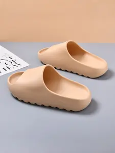 1 Pair Unisex Minimalist Slides | Solid Colors | Cushioned Footbed | Non-slip | Ideal for Street Style, Casual Outings, Daily Commute, Home Wear