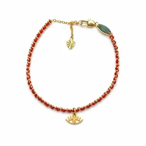 Evil Eye Luxury Red Bracelet with Gold Tone Chain and Eye Charm for Stylish Accessories