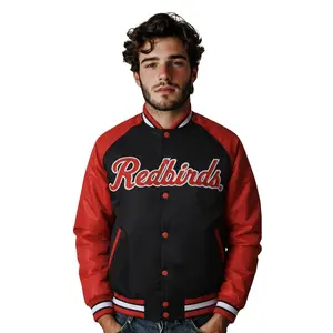 Illinois State Black Bomber Jacket
