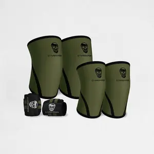 GYMREAPERS Sleeve Kit - Knee Sleeves, Elbow Sleeves & Wrist Wraps, Green