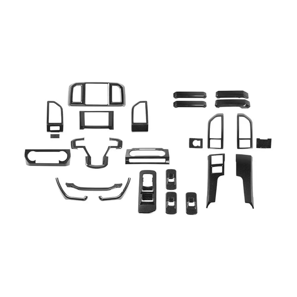 25-Pieces Laser-Cut Scratch-Proof Car Interior Accessory, ABS Material Carbon Fiber Inner Center Dash Panel Trim Kit for 2015-2020 Ford F150, High-Quality UV Coating, DIY Install Car Interior Sticker Set Car Decorations Car Door Protector