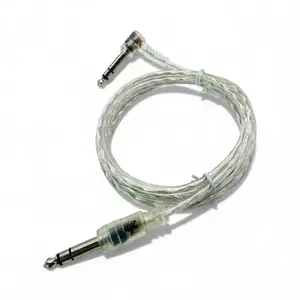 6ft Silver Clear Transparent Dual Trigger Cable for Roland Yamaha Alesis Drum