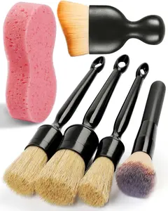 [New Deal] 6PCS Car Detailing Brush Set,  Automotive Cleaning Brush Kit for Wheels, Air Vent, Leather Seats, Vehicles, Comprehensive Set, Durable Brushes