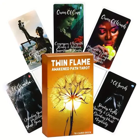Twin Flame Awakened Path Tarot Card Game, 1 Box Tarot Card Game, Casual Party Game, Card Game for Teens, Adults, Family, Friend, Tarot Card Set, Tarot Card Deck, Party Cards Game