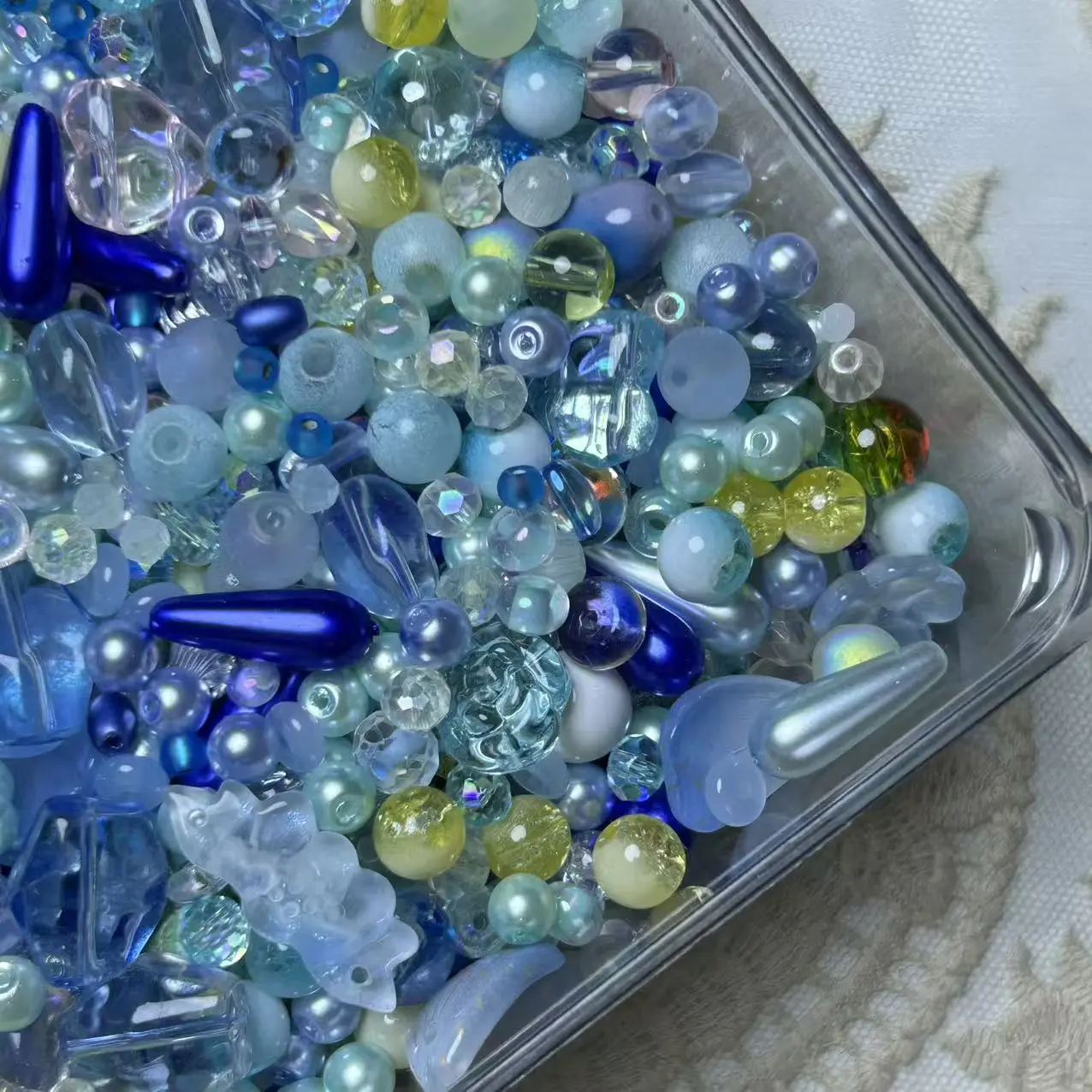 【A47】Blue Glass Bead mix 50ml