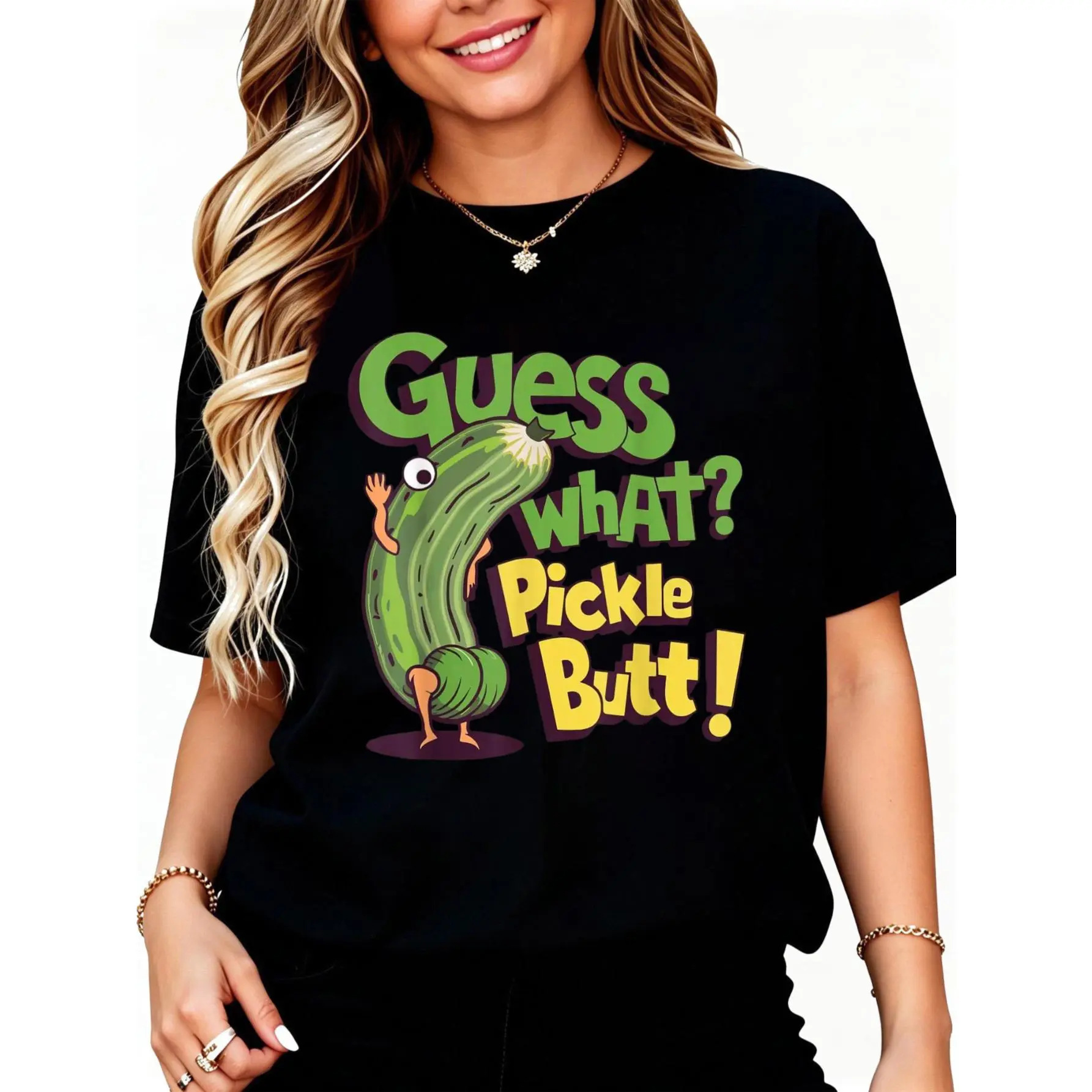 Guess What? Pickle Butt! Funny Cucumber Meme Pickle Joke T-Shirt