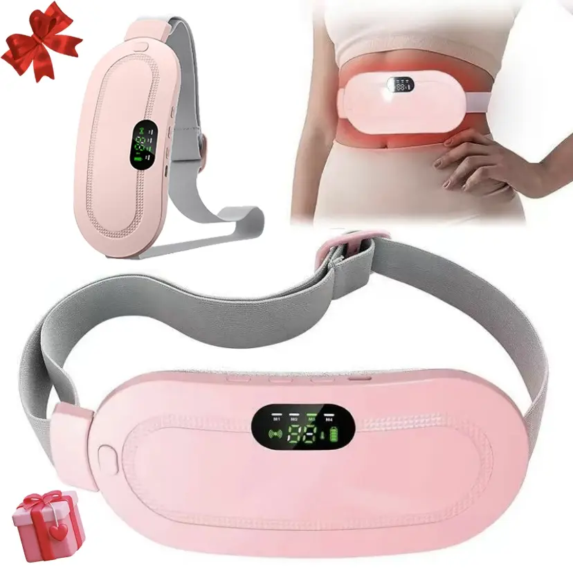 Rechargeable Heating & Vibration Massage Belt - wirelesswarm palace belt with 3 Heat Levels & 4 Massage Speeds, Portable, Lightweight for Women,gentle massage, warm waist heating pad, USB Rechargeable Massagers, Ideal Gift Box