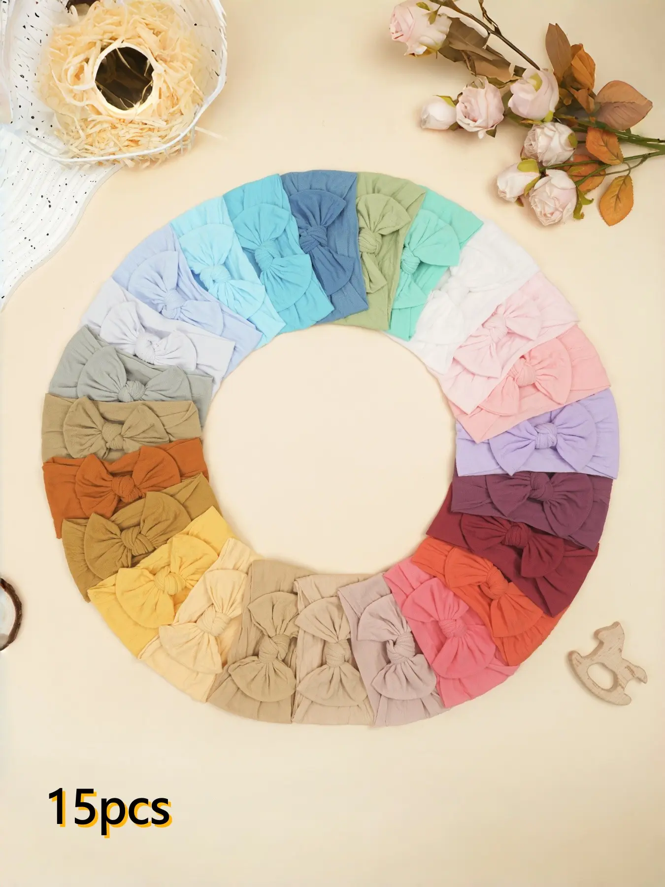 Infant Nylon Bow Headbands, High Elastic Soft Skin-Friendly, Cute, Suitable for Newborns, Multiple Colors, Morandi & Macaron Series, All Seasons