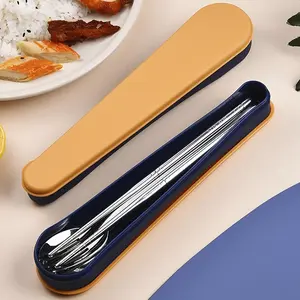 Portable Chopstick Storage Box, 1 Count Cutlery Storage Box, Kitchen Utensil Organizer, Household Storage Box for Kitchen, Tableware