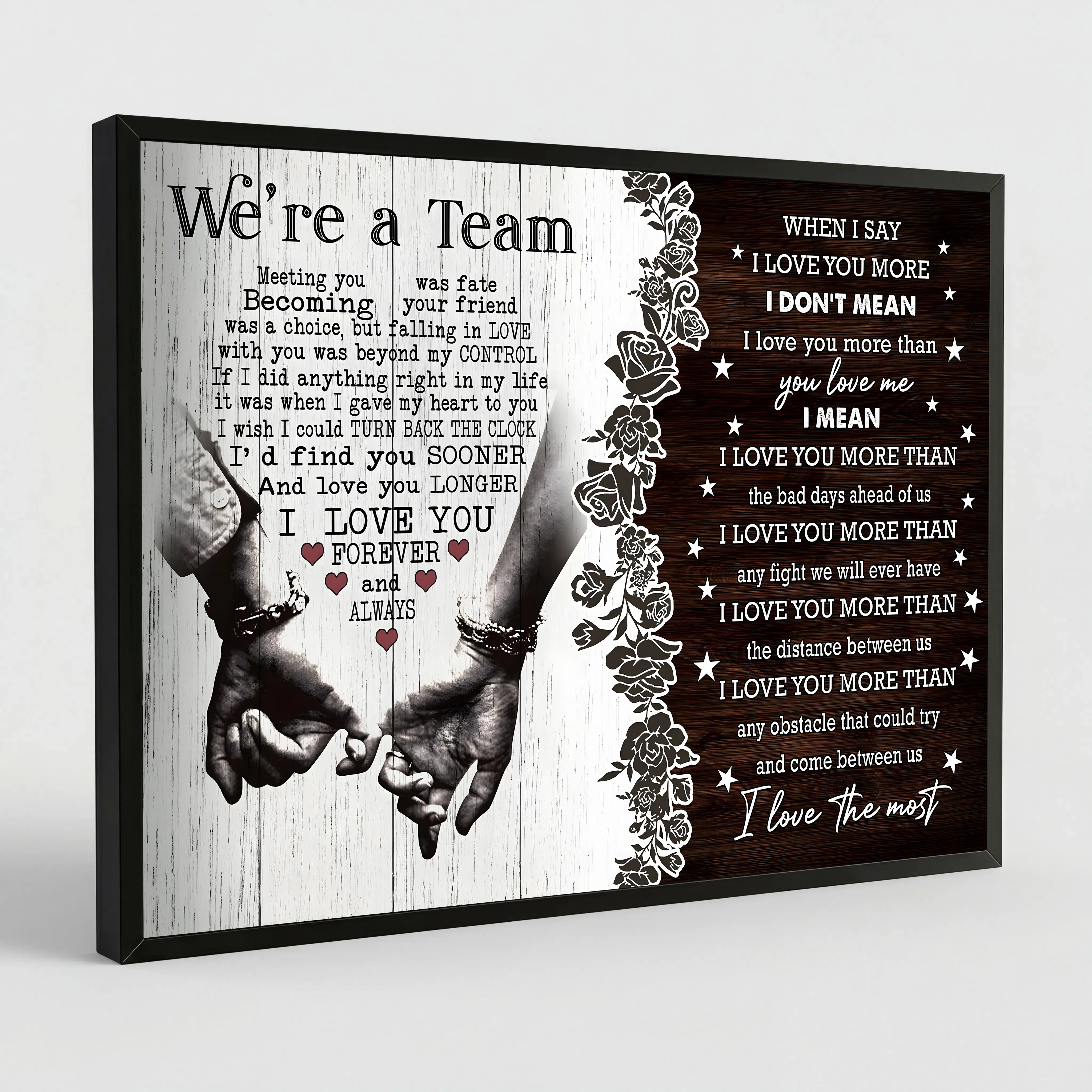 NBHYK Personalized We're A Team Couple Poster for Him Her Husband Wife Christmas Birthday Anniversary Custom Name Canvas Print Wall Art Home Decor Picture for Bedroom LivingRoom - Decorative Artwork Eco-Friendly Fade-Resistant UV-Protected - Creative