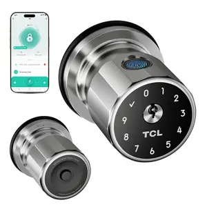 TCL K1 Smart Door Knob, Fingerprint Door Knob with Lock, Keyless Entry Biometric Electronic knob, App Control & Code Keypad Door Lock for Bedroom, Apartment, Home, Office & Garage