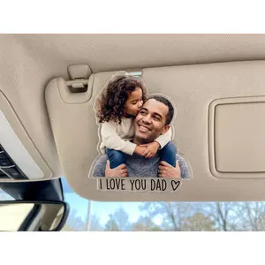 Custom Photo Car Visor Clip for Dad, Personalized Father's Day Gift From Son or Daughter, Sentimental Acrylic Driving Keepsake for Him