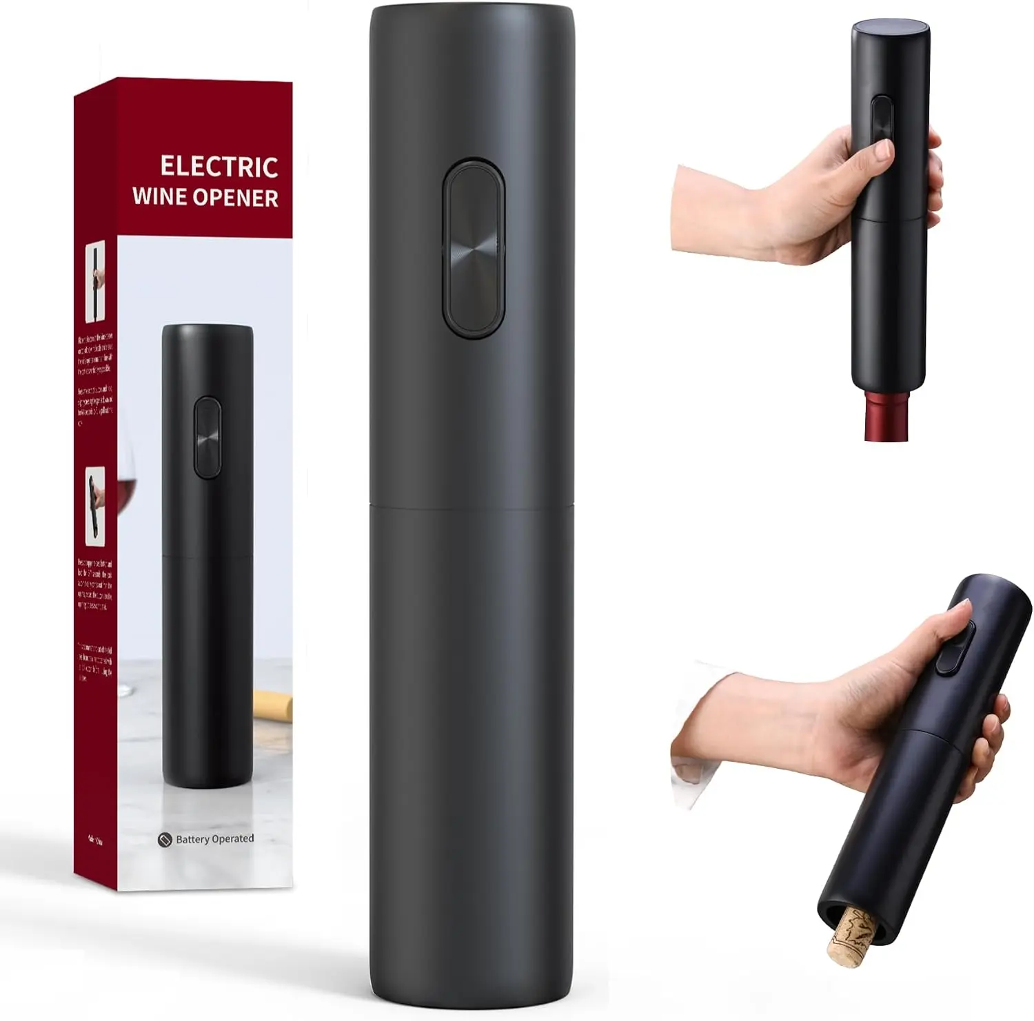 Electric Wine Bottle Opener Electronic Wine Opener Automatic Corkscrew, Battery Operated One-Touch Opening Easy to Use for Gifts, Ouvre Bouteille Electrique Tire Bouchon