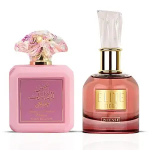 Pink Blush & Elite Flora - Eau De Parfum Sprays 100ML (3.4 OZ) | Two Scents, One Story—Of Blooming Flowers & Sugared Dreams. (Bundle)