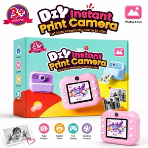 DIY Instant Print Camera for Kids, Compact Digital Camera with Instant Photo Printing Function