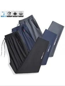 Men's Sporty Long Pants, Soft Comfortable, Drawstring Waist, Zip Pockets, Breathable, Ideal for Outdoor Activities, Running, Fitness