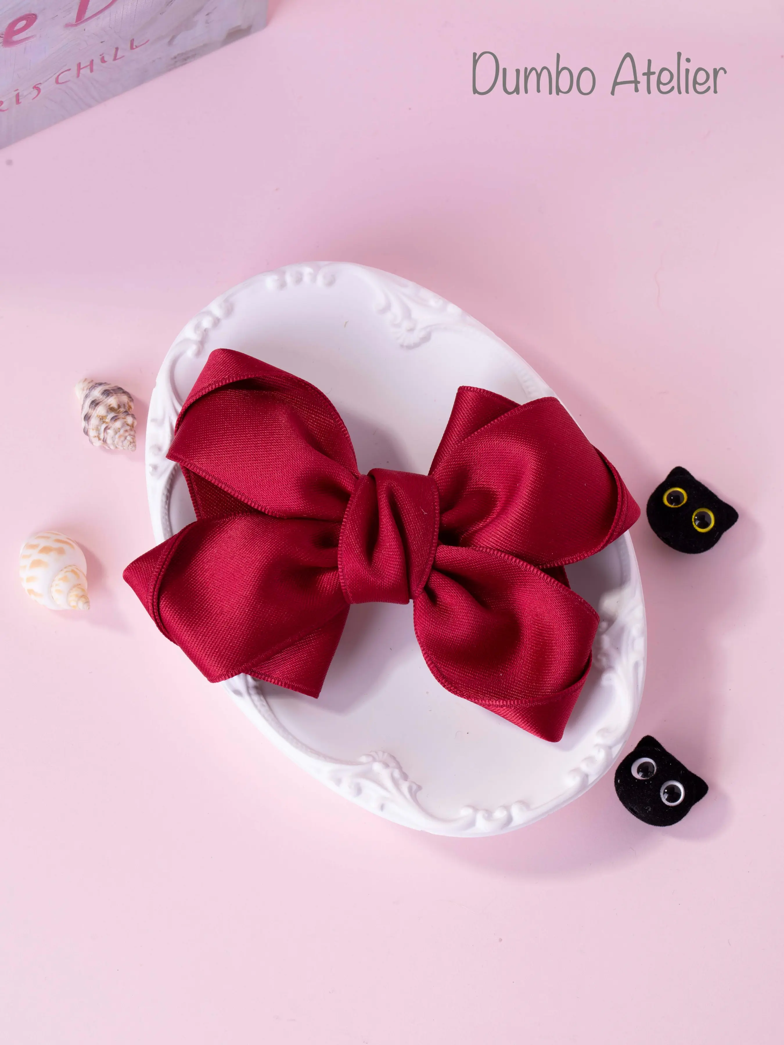 Balletcore Oversized Ribbon Hair Clip 🎀 Aesthetic Coquette Bow Bowknot for Women & Girls (Wine Red, Pink, Blue) Barrettes