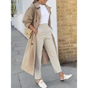 Women’s plain high-waisted pants with pockets—casual, comfortable slim trousers for work, office, and business; suitable for National Day? Women's Bottoms for Spring & Fall & Winter