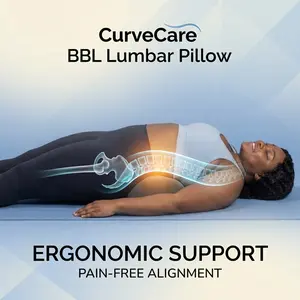 Sculpt Touch Ultimate Lumbar Support Pillow - Ergonomic Memory Foam Orthopedic Pillow for BBL Recovery & Long Sitting Support - Zoned for Comfort & Spinal Alignment