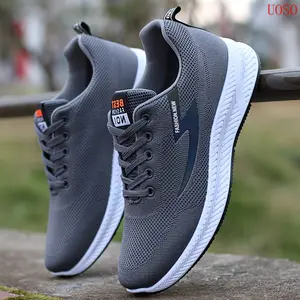 (New)Men'S Breathable Mesh Sneakers, Fashionable All-Season Running Shoes, Lightweight Non-Slip Casual Footwear, Versatile Athletic Shoes for Men, Low Top, Fabric Upper, Rubber Sole, Durable Inner Liner, Round Toe