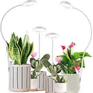 Indoor Plant Grow Light with 360 °   Gooseneck, Full Spectrum Clip-On LED with 3 Color Modes, 10 Brightness Levels, and Timer (3/9/12H), USB-Powered, 5W Dimmable Energy-Efficient Lighting with Push Button Control