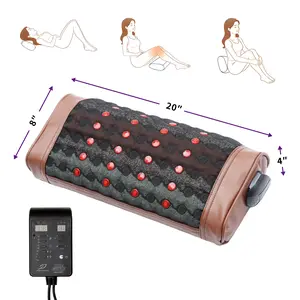 Far Infrared Sleep Heating Pillow 20"x8"x4", Organic Nano Tourmaline Micro-Ceramic Balls,  Neck Discomfort & Fatigue Relief, 1-12H Smart Timing, Single Copper Coil Uniform Warm Sleep Pillow Model K50