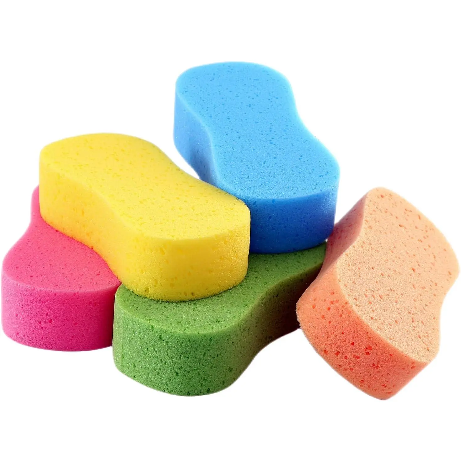 Wash Sponges,5 Pack Extra Thick Large Colorful Cleaning Sponge Multi-Purpose for Bathroom Kitchen  Boat (Random 5-Color Mix)
