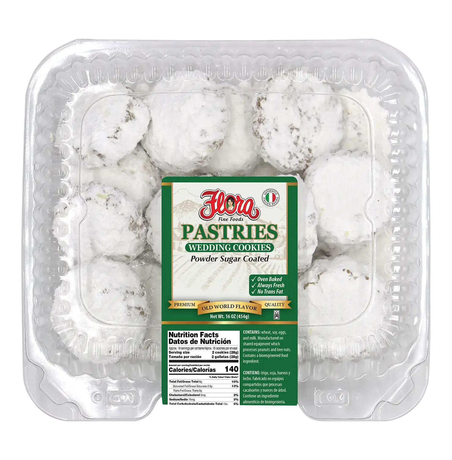 Wedding Cookies - Powdered Sugar Coated - 16 oz