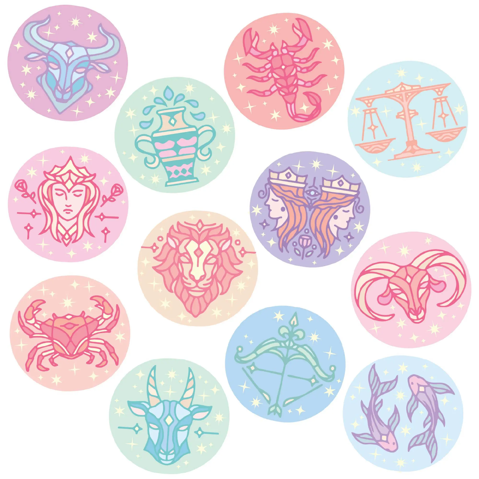 Zodiac Sticker Extra Large Stickers for Adults Funny Adhesives with Memes Funny Stickers with Colorful Graphic Decals Multi