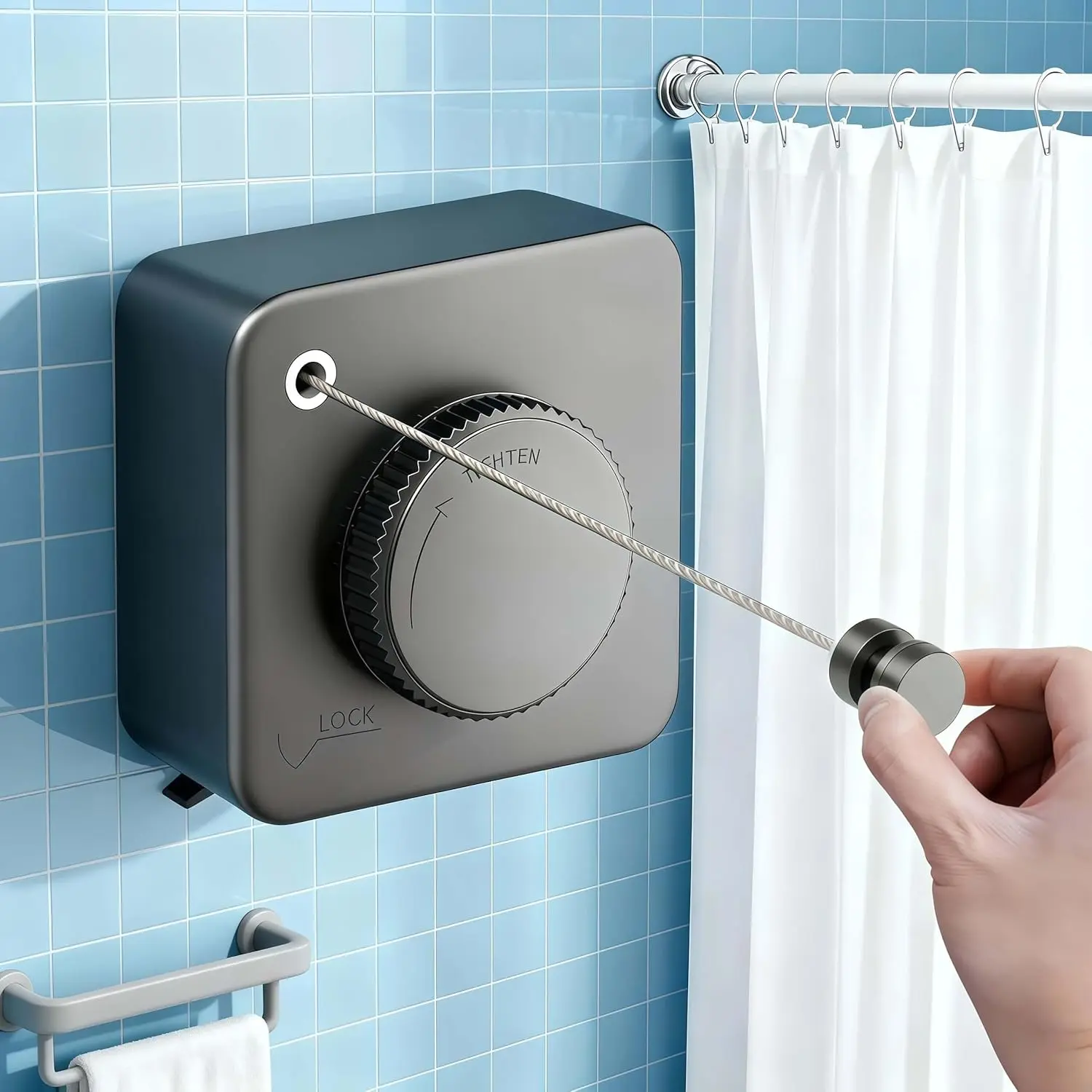 Heavy Duty Retractable Clothesline - Wall-Mounted Waterproof Stainless Steel Hidden Aluminium Design, Auto-Retract, Space-Saving, Strong Load-Bearing, Easy-to-Install Hanging Solution for Homeowners, Bathroom & Balcony Laundry Drying, Accessories, Water P