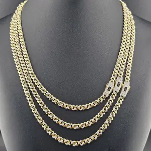 14k Gold Monaco Design Necklace, 5mm Thickness, Available in 16", 18", 20" Lengths