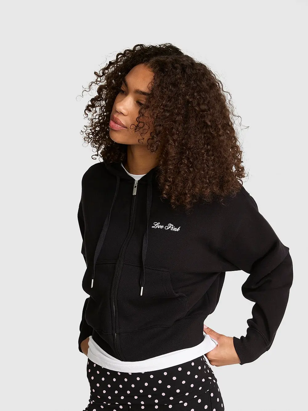 PINK Campus Fleece™ Shrunken Full-Zip Hoodie