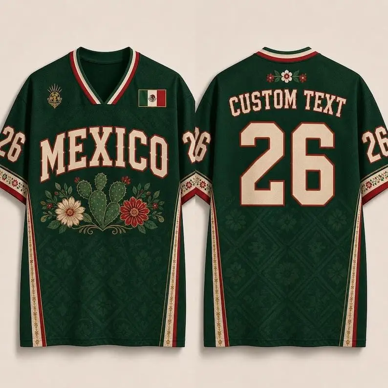 Personalized Mexico Soccer Crop Top Jersey, Mexico Jersey Crop Tee, Personalized Floral Gameday Shirt, Football Fan, Mexico Jersey Shirt