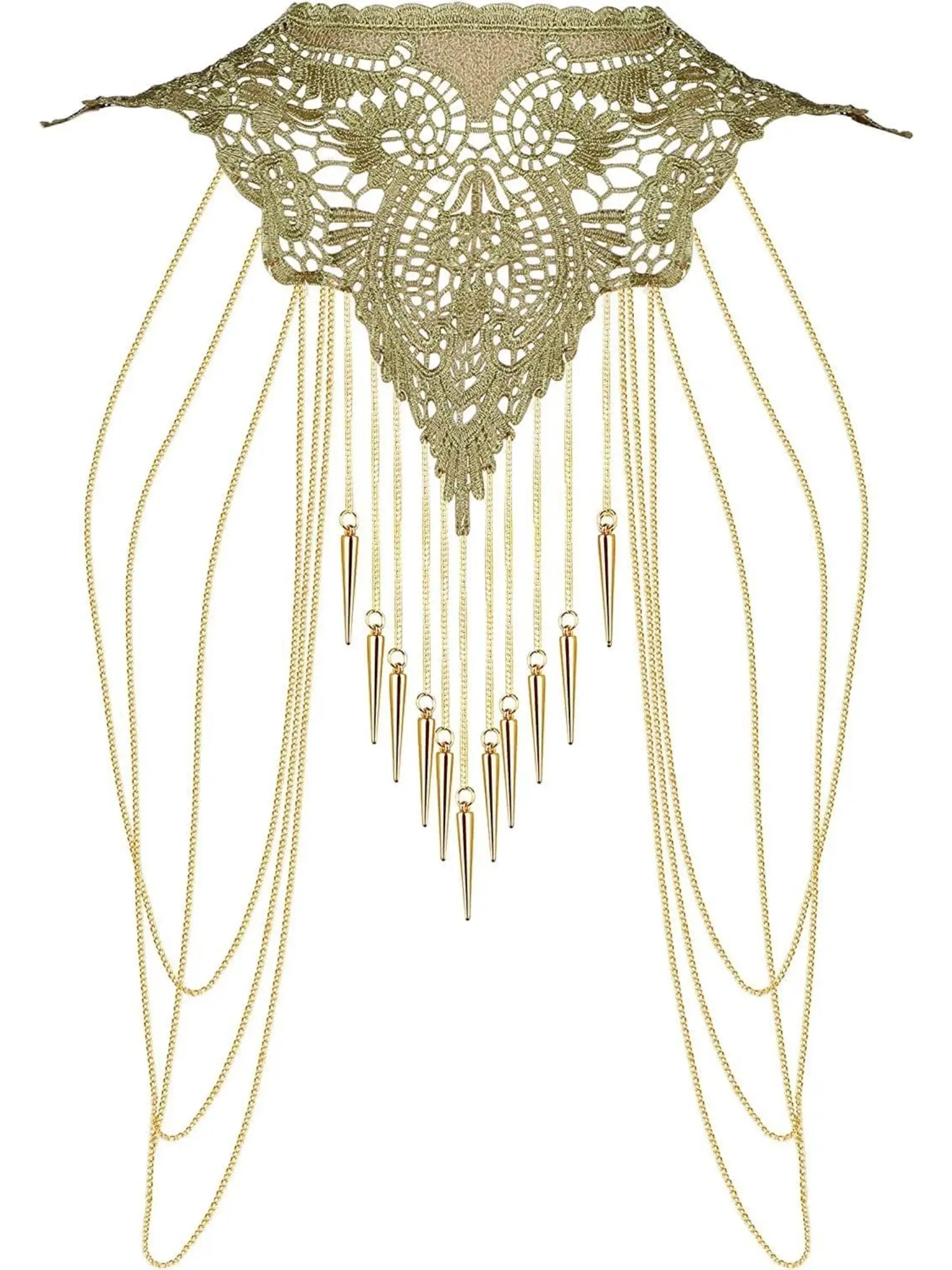 1 Pc Body Chains for Women Girls Gold Multilayered Tassel Shoulder Chain Bra Chains Body Jewellery Chic Body Jewelry