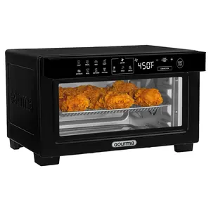 Gourmia Toaster Oven Digital Air Fryer - 4 Slice Capacity, 3 Rack Positions, 12 Presets, Convection Mode, Stainless Steel, Fits 9" Pizza, FryForce 360° Technology