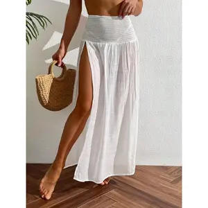 Swim Summer Beach Split Thigh Cover Up Skirt