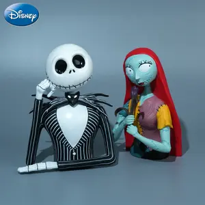 1/2Pcs Nightmare Before Christmas Officially Licensed Jack Sally Figural Bank Statue Disney Piggy Bank Figure PVC Collectible Money Boxes Movie Merch Peripheral Room Decorative Decoration Desktop Ornament Christmas Halloween Birthday Gifts