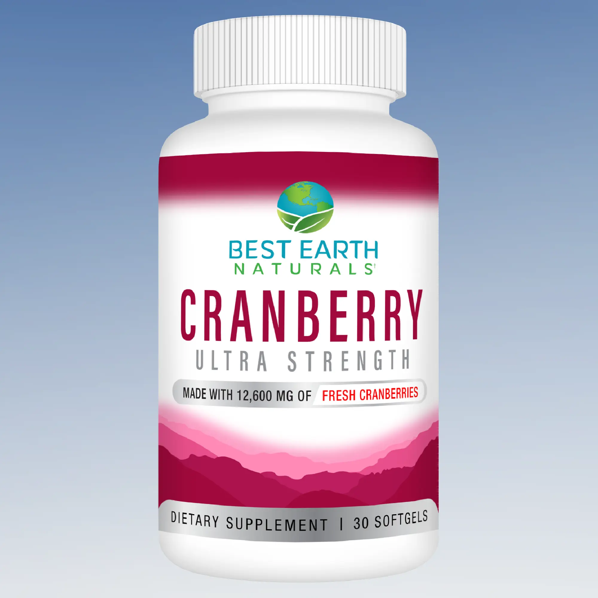 Best Earth Naturals Cranberry Ultra Strength 50:1 Extract 12,600mg Daily Urinary Tract & Bladder Support Sugar-Free UTI Supplement for Women & Men 30-Day Supply