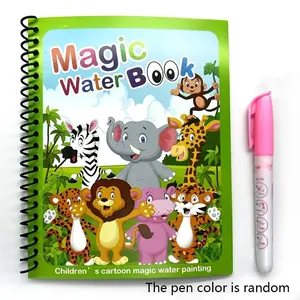 Magic Water Painting Book, Watercolor Paint Book, 1 Count Reusable Educational Toy with Color Pen, Arts & Crafts Supplies for Home School Office