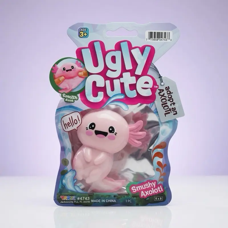 Ugly Cute Smushy Axolotl Squishy Toy - Mystery Color, Slow Rise Stress Relief Collectible Mystery Box Item